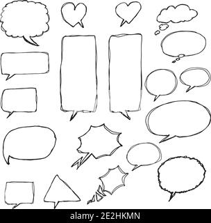 Speech Bubble hand drawn vector by ink Stock Vector