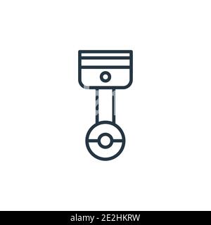 Piston outline vector icon. Thin line black piston icon, flat vector simple element illustration from editable industry concept isolated stroke on whi Stock Vector