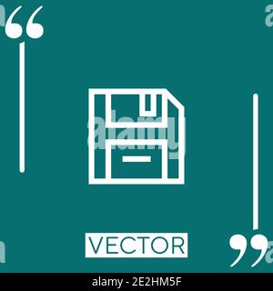 diskette vector icon Linear icon. Editable stroke line Stock Vector