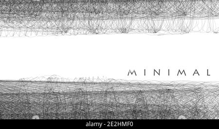 Simple abstract black and white shaded background with thin wavy lines. Minimal vector graphic pattern Stock Vector