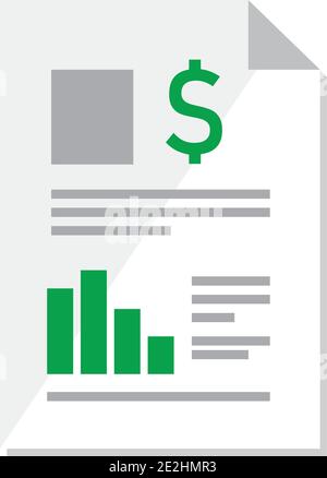 financial document paper with statistics and dollar symbol Stock Vector