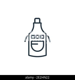 Apron outline vector icon. Thin line black apron icon, flat vector simple element illustration from editable kitchen concept isolated stroke on white Stock Vector