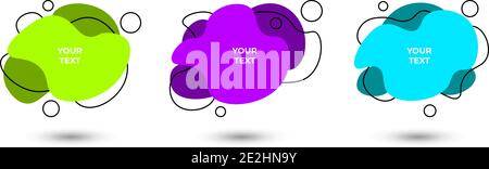 Set of three colored abstract modern graphic elements. Vector illustration. Stock Vector