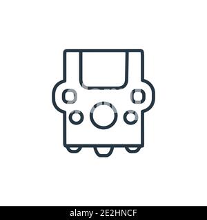 Rickshaw outline vector icon. Thin line black rickshaw icon, flat vector simple element illustration from editable india concept isolated on white bac Stock Vector