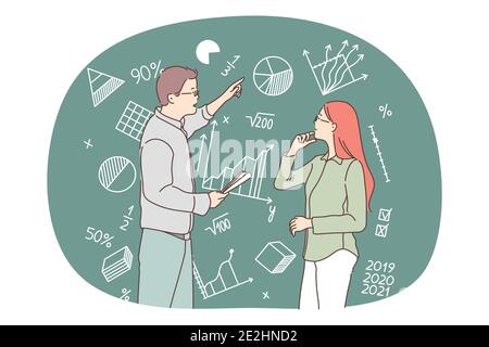 Mathematics, statistics, data concept Stock Vector