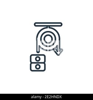 Sheave outline vector icon. Thin line black sheave icon, flat vector simple element illustration from editable industry concept isolated stroke on whi Stock Vector