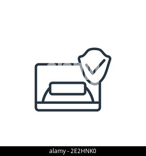 Email security outline vector icon. Thin line black email security icon, flat vector simple element illustration from editable internet security conce Stock Vector