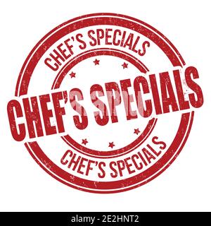 Chef's specials grunge rubber stamp on white, vector illustration Stock Vector