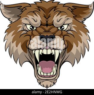 Wolf or Werewolf Monster Scary Dog Angry Mascot Stock Vector