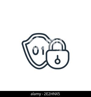 Encrypted outline vector icon. Thin line black encrypted icon, flat vector simple element illustration from editable internet security concept isolate Stock Vector