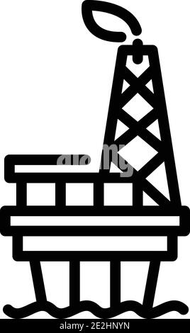 Platform sea drilling rig icon. Outline platform sea drilling rig vector icon for web design isolated on white background Stock Vector