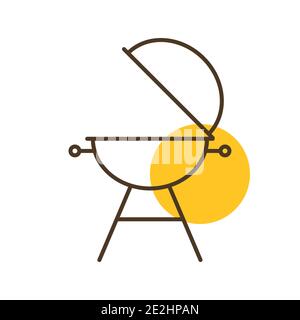 Grill barbeque cookout vector icon on dark background. Graph symbol for ...