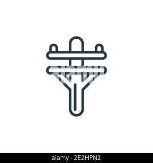Pole outline vector icon. Thin line black pole icon, flat vector simple element illustration from editable maps and flags concept isolated on white ba Stock Vector