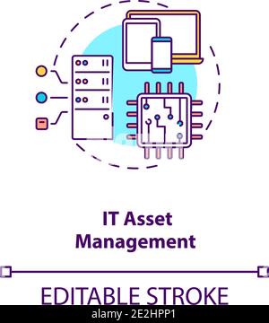 IT asset management concept icon Stock Vector