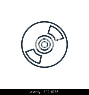 Cd room outline vector icon. Thin line black cd room icon, flat vector simple element illustration from editable hardware concept isolated stroke on w Stock Vector