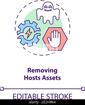 Removing hosts assets concept icon Stock Vector