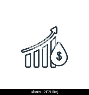 Oil price outline vector icon. Thin line black oil price icon, flat vector simple element illustration from editable industry concept isolated stroke Stock Vector