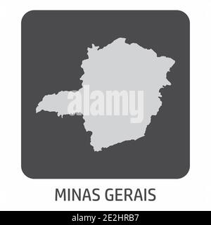 Minas Gerais map icon Stock Vector