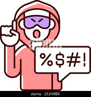 Hate speech RGB color icon Stock Vector
