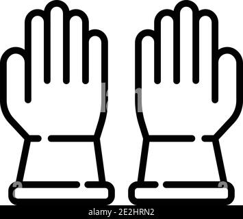 Latex medical gloves icon. Outline latex medical gloves vector icon for web design isolated on white background Stock Vector
