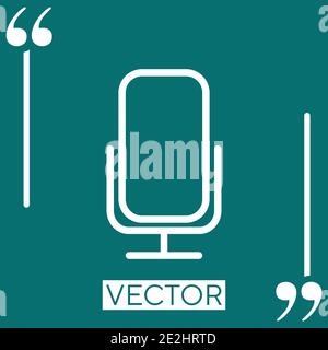condenser microphone vector icon Linear icon. Editable stroke line Stock Vector