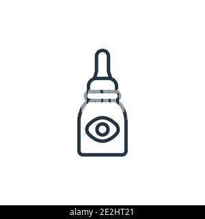 Eye drops outline vector icon. Thin line black eye drops icon, flat vector simple element illustration from editable medical concept isolated on white Stock Vector