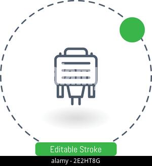 vga vector icon editable stroke outline icons for web and mobile Stock Vector