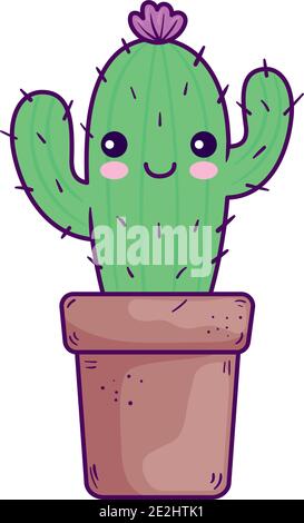 Kawaii cactus cartoon vector design Stock Vector