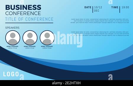 Business conference invite template. Banner live webinar promotion for social media. Stock Vector