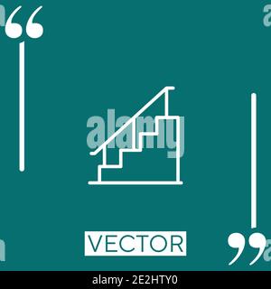 stairs vector icon Linear icon. Editable stroke line Stock Vector