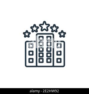 Resort outline vector icon. Thin line black resort icon, flat vector simple element illustration from editable luxury concept isolated stroke on white Stock Vector