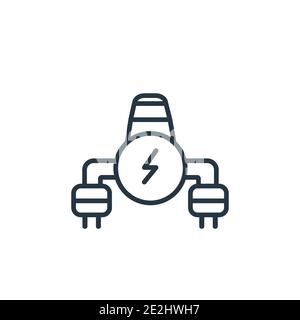 Geothermal outline vector icon. Thin line black geothermal icon, flat vector simple element illustration from editable industry concept isolated strok Stock Vector