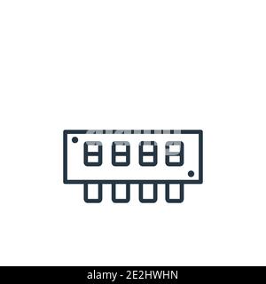 Random access memory outline vector icon. Thin line black random access memory icon, flat vector simple element illustration from editable hardware co Stock Vector
