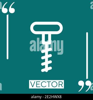 corkscrew vector icon Linear icon. Editable stroke line Stock Vector