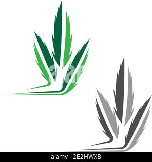 Cannabis leaf logo design vector template illustration Stock Vector