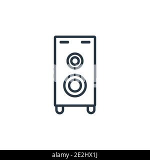 Loudspeakers outline vector icon. Thin line black loudspeakers icon, flat vector simple element illustration from editable hardware concept isolated s Stock Vector