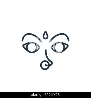 Navratri outline vector icon. Thin line black navratri icon, flat vector simple element illustration from editable india concept isolated stroke on wh Stock Vector