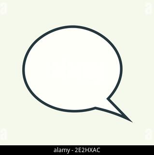 Flat Word Balloon on White Background. Right Side. Stock Vector