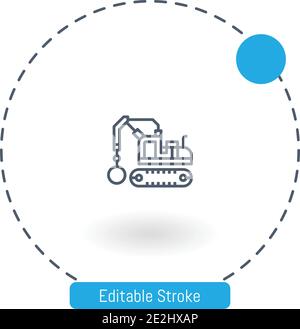 wrecking ball vector icon editable stroke outline icons for web and mobile Stock Vector
