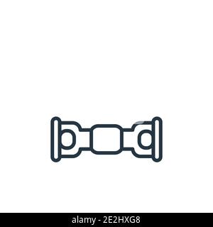 Chest expander outline vector icon. Thin line black chest expander icon, flat vector simple element illustration from editable gymandfitness concept i Stock Vector