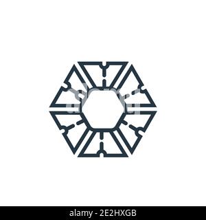 Dodecahedron outline vector icon. Thin line black dodecahedron icon, flat vector simple element illustration from editable geometry concept isolated s Stock Vector