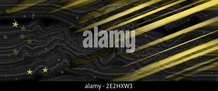 Yellow and black business background with diagonal stripes and stars. Stock Vector