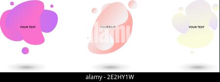 Set of three colored abstract modern graphic elements. Vector illustration. Stock Vector