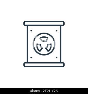 Nuclear residue outline vector icon. Thin line black nuclear residue icon, flat vector simple element illustration from editable industry concept isol Stock Vector