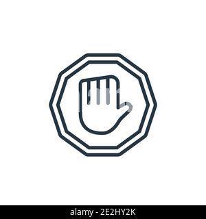 Ad blocker outline vector icon. Thin line black ad blocker icon, flat vector simple element illustration from editable marketing concept isolated stro Stock Vector