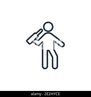 Out outline vector icon. Thin line black out icon, flat vector simple element illustration from editable humans concept isolated stroke on white backg Stock Vector