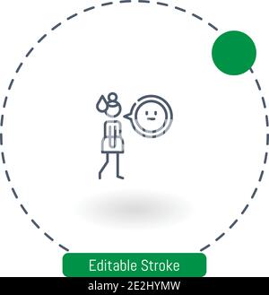 shame vector icon editable stroke outline icons for web and mobile Stock Vector
