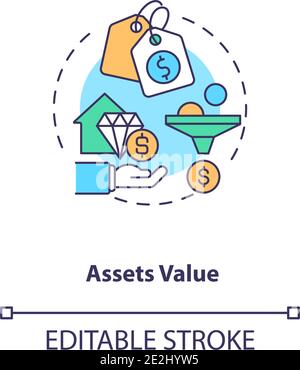 Assets valuation concept icon Stock Vector
