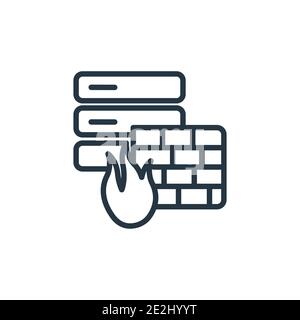 Firewall outline vector icon. Thin line black firewall icon, flat vector simple element illustration from editable internet security concept isolated Stock Vector