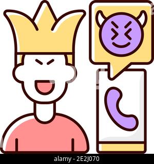 Phone pranking RGB color icon Stock Vector